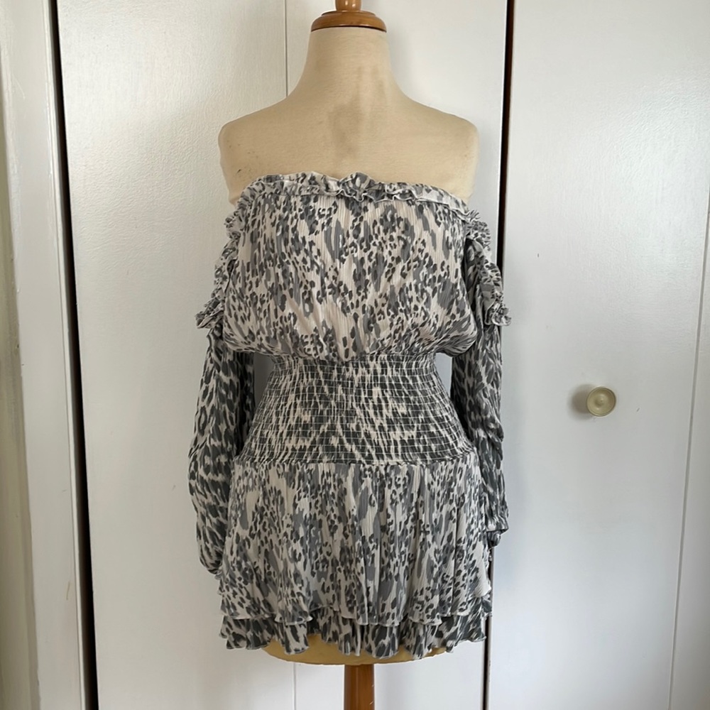 Animal Print Off shoulder Dresss